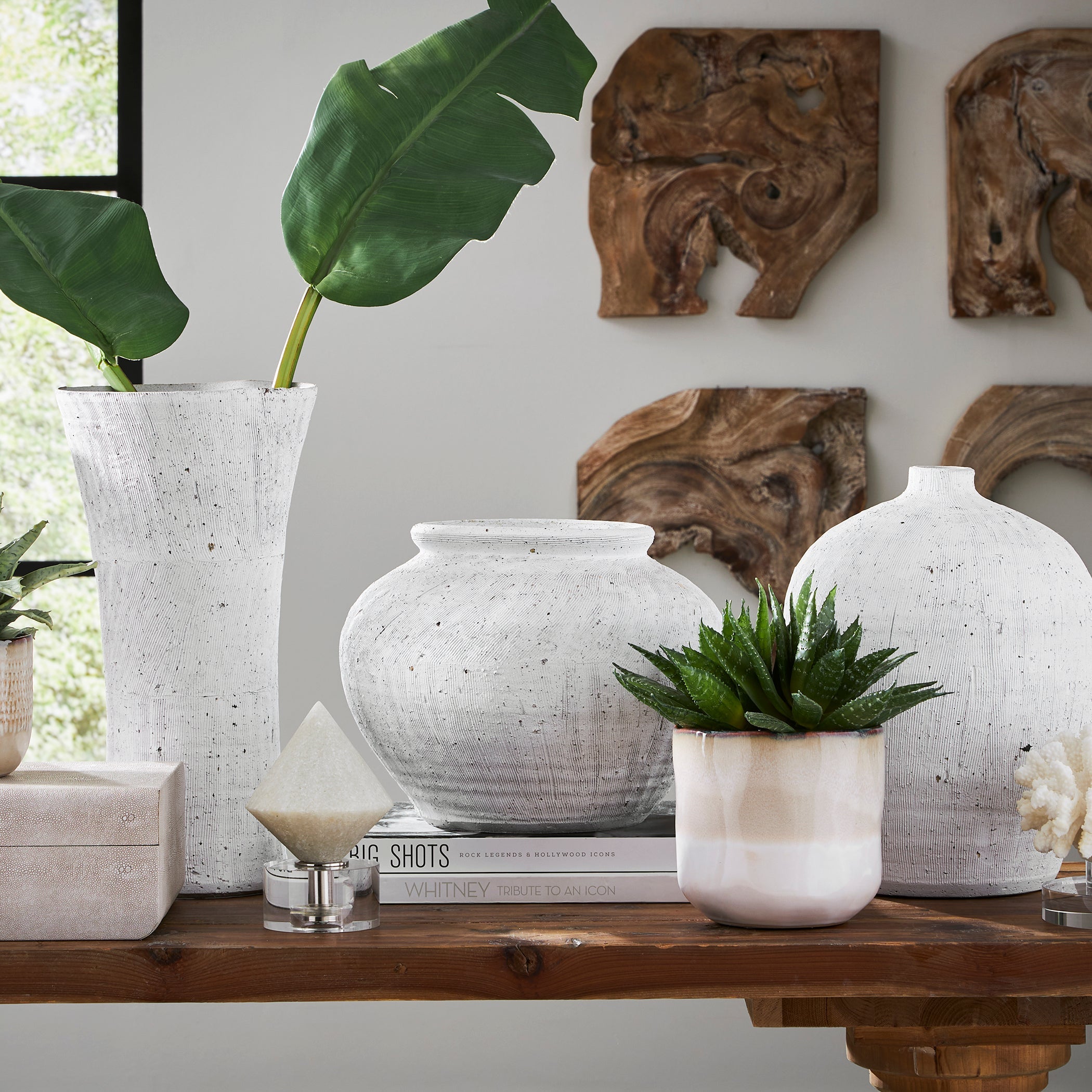 Uttermost Floreana White Vase