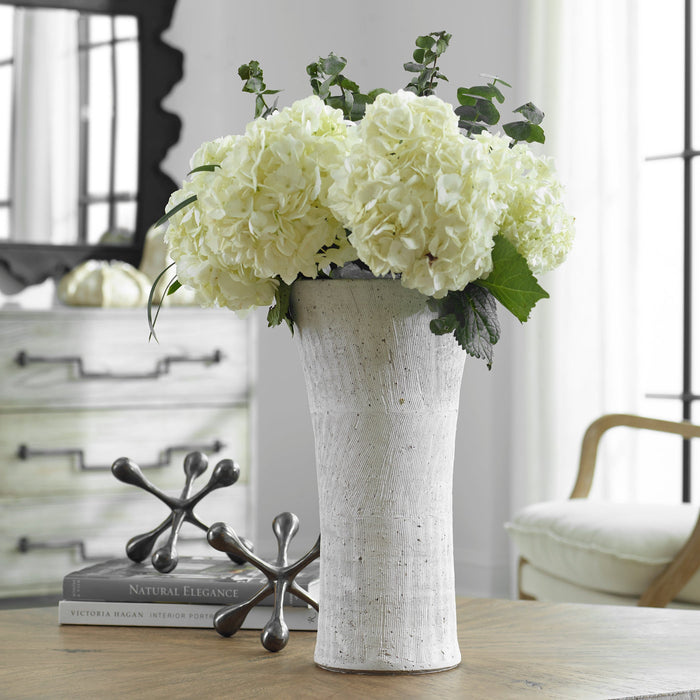 Uttermost Floreana White Vase