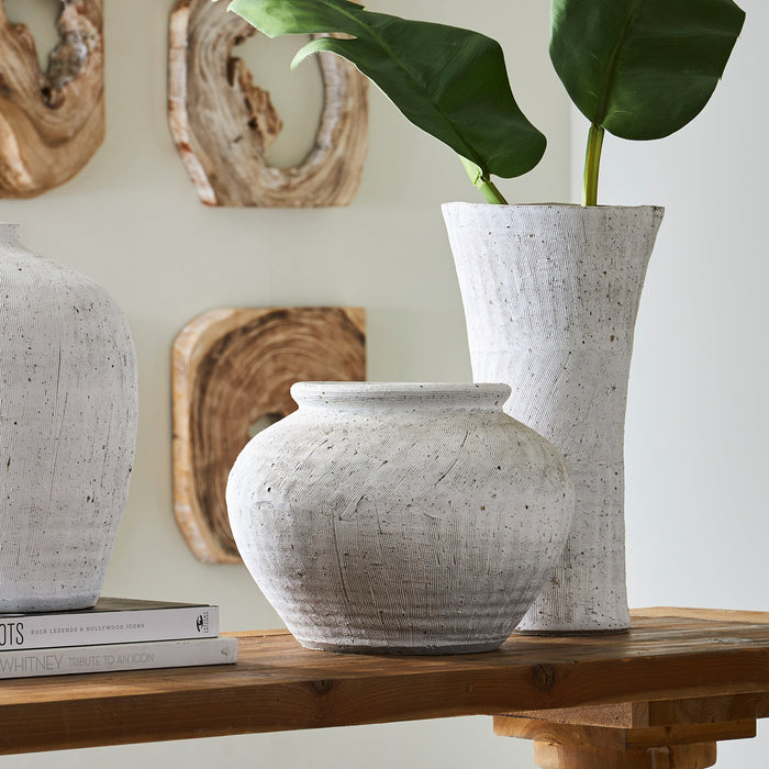 Uttermost Floreana White Vase