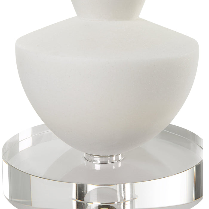 Uttermost Lido White Stone Candleholders - Set of 2
