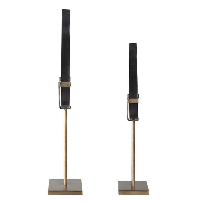 Uttermost Black Flame Sculptures - Set of 2