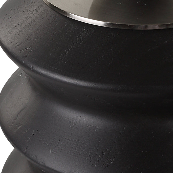 Uttermost Accordion Black Wood Containers - Set of 2