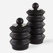 Uttermost Accordion Black Wood Containers - Set of 2