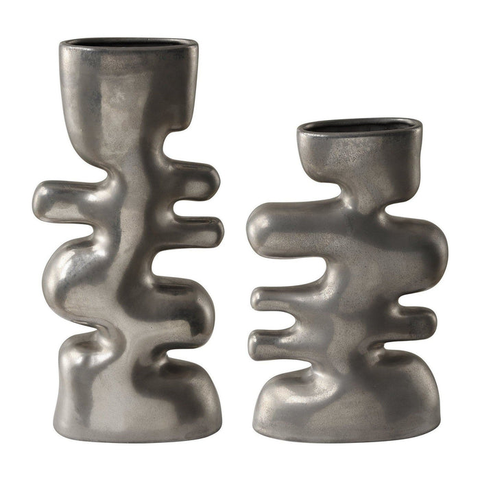 Uttermost Free Flowing Nickel Vases - Set of 2
