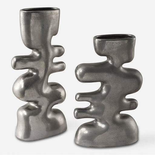 Uttermost Free Flowing Nickel Vases - Set of 2