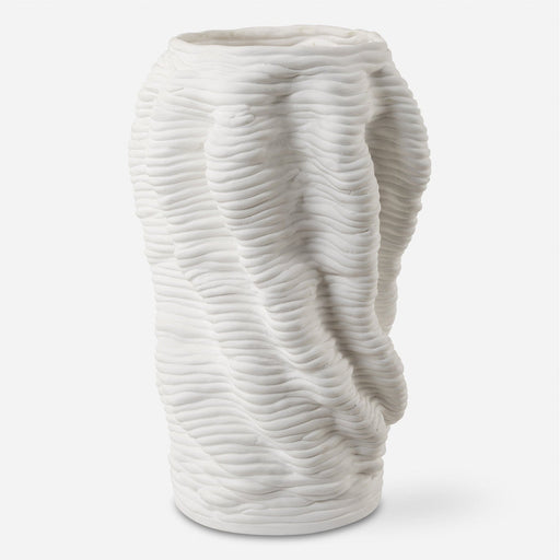 Uttermost Stratified Matte White Vase