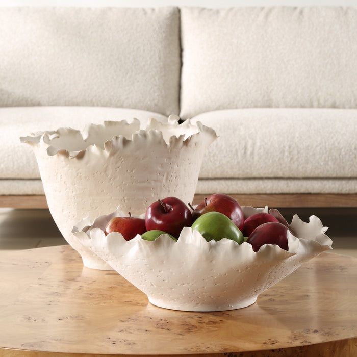 Uttermost Blossom Tall Off-White Bowl