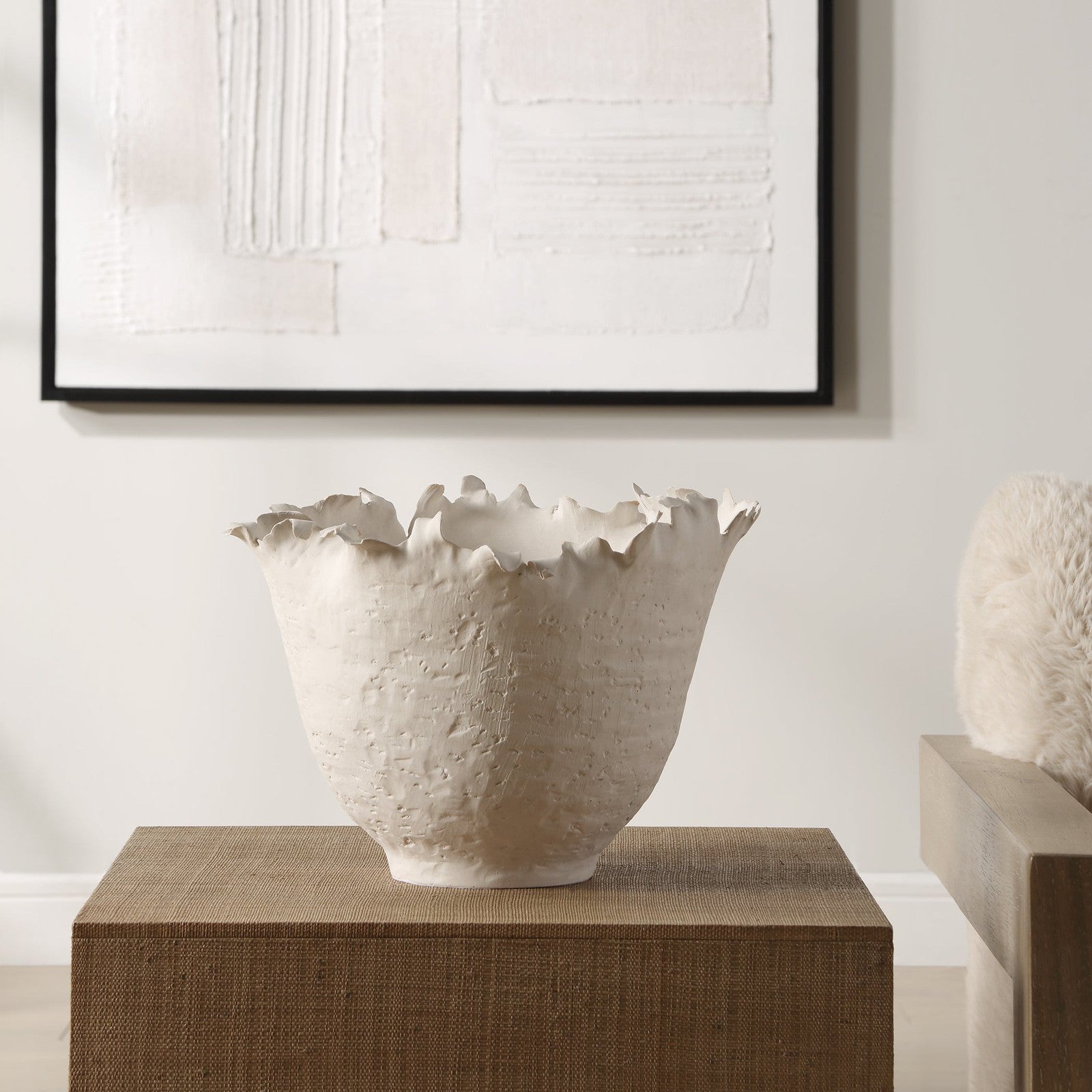 Uttermost Blossom Tall Off-White Bowl