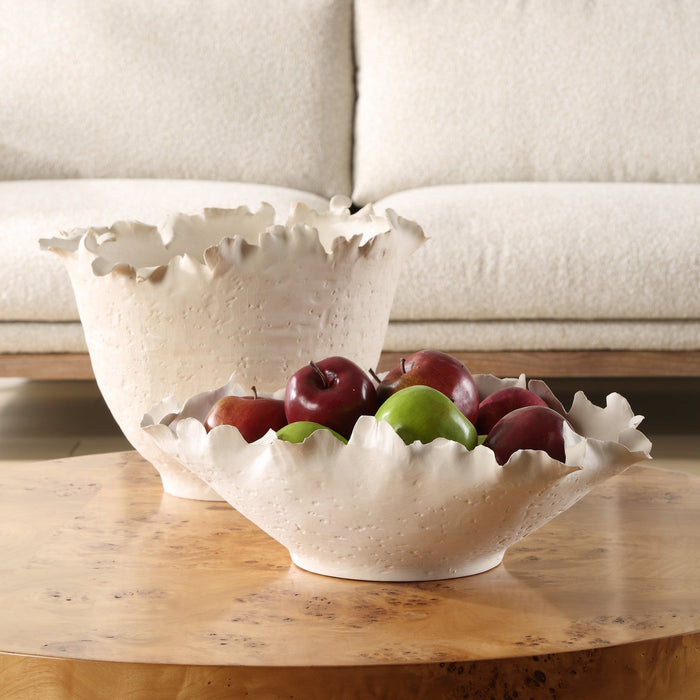 Uttermost Blossom Short Off-White Bowl