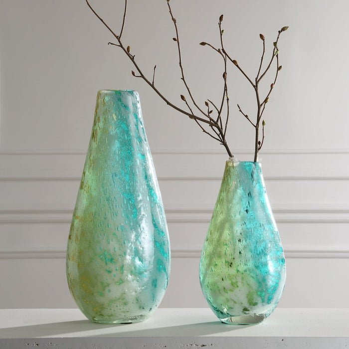 Uttermost High Tide Glass Vases - Set of 2