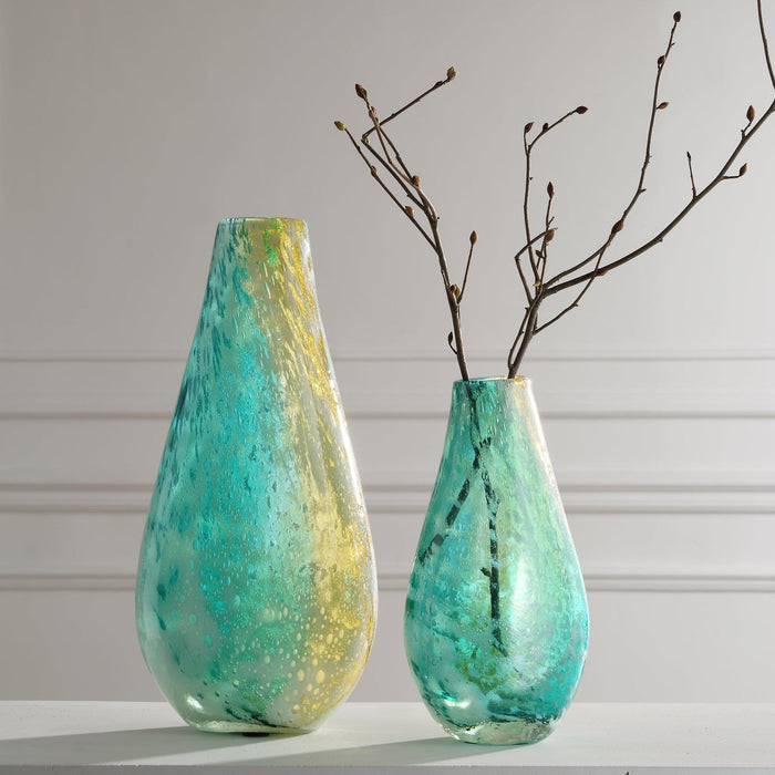 Uttermost High Tide Glass Vases - Set of 2