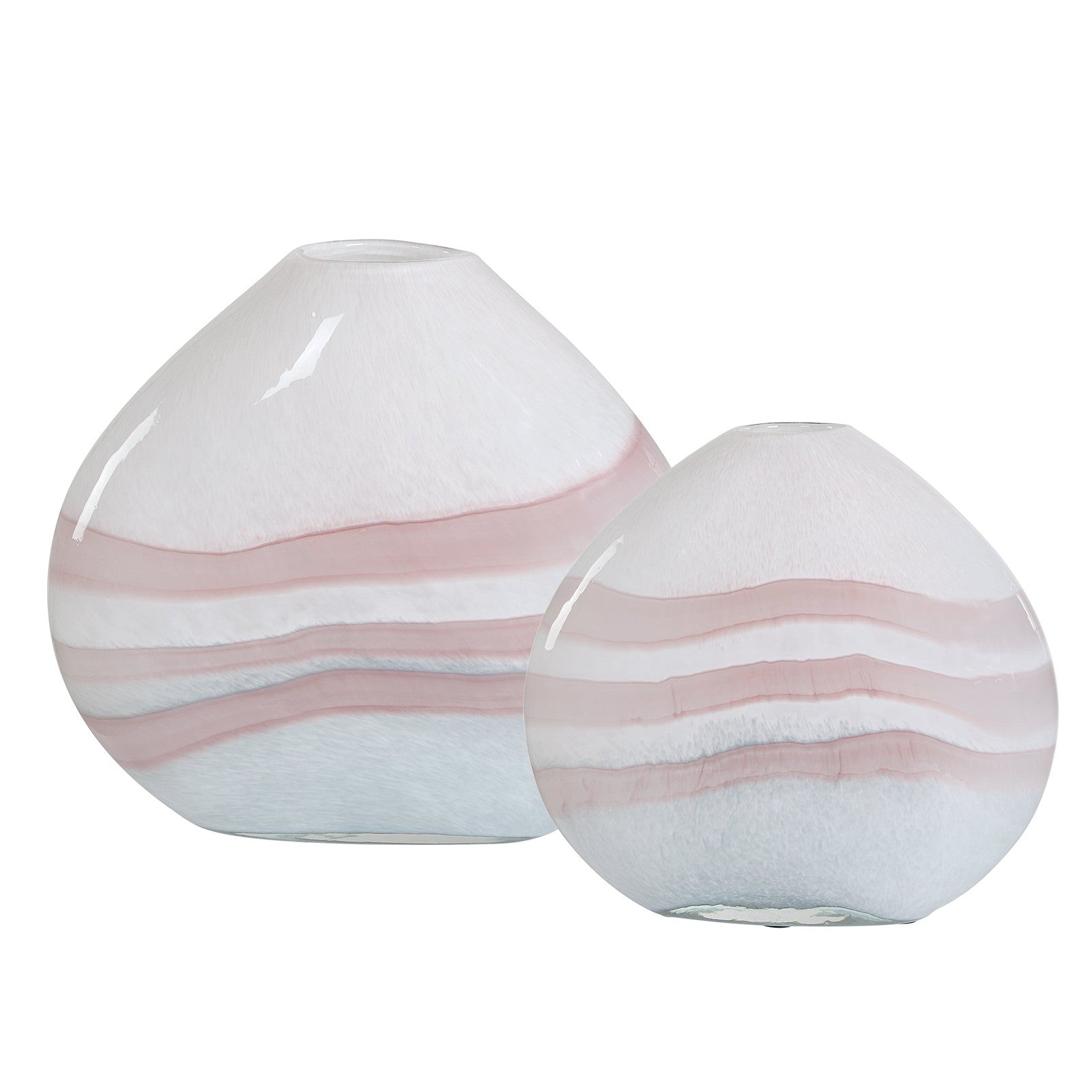 Uttermost Blush Swirl Glass Vases - Set of 2