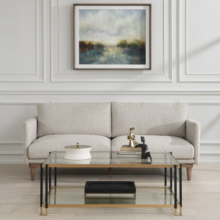 Uttermost Luxe White Shagreen Round Box