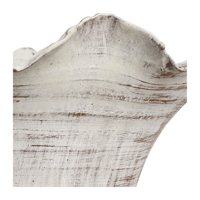 Uttermost Ruffled Petal White Vases - Set of 2