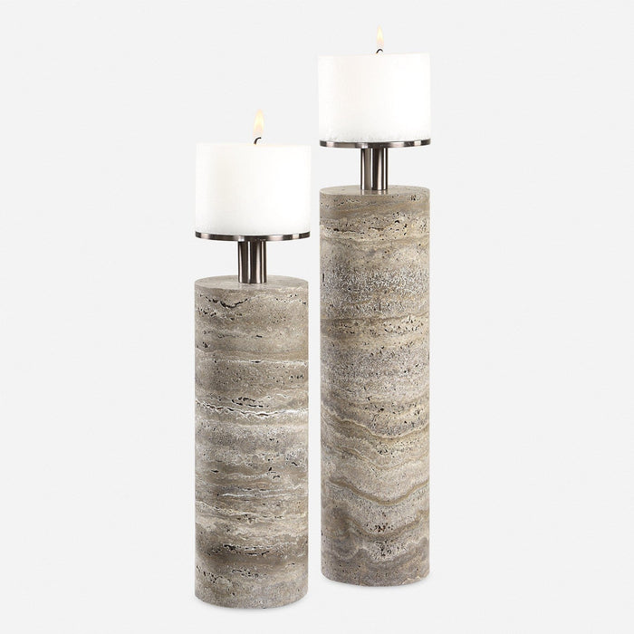 Uttermost Shadowstone Candleholders - Set of 2