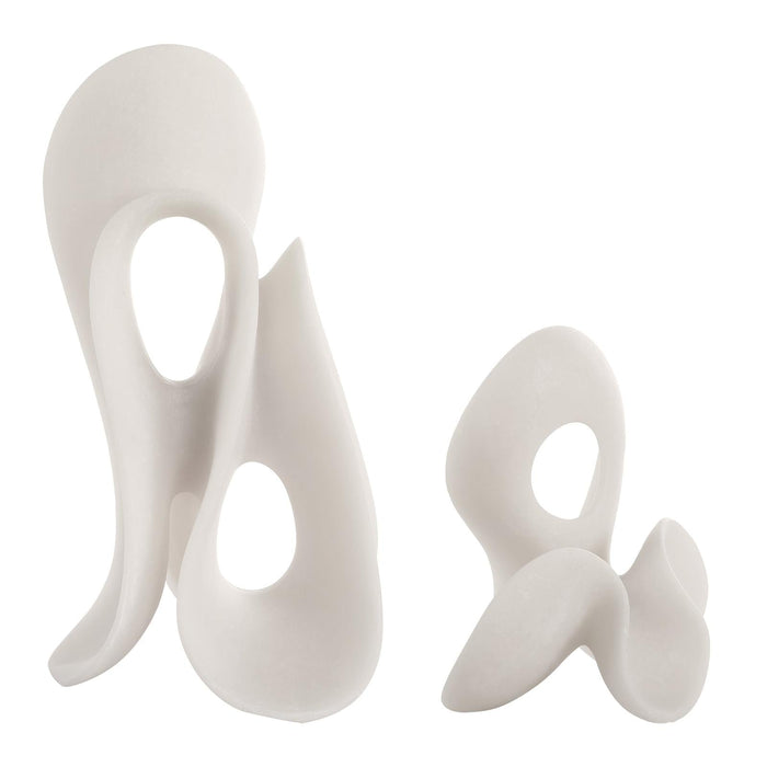Uttermost Silent Wave White Sculptures - Set of 2