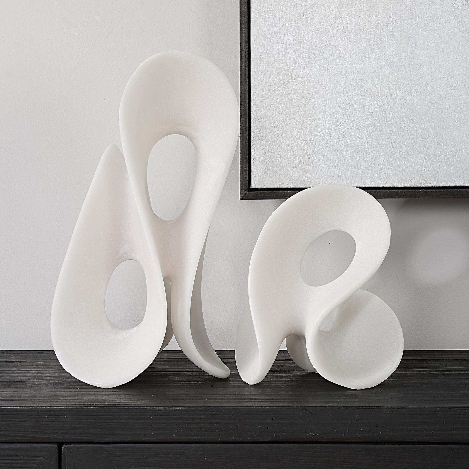 Uttermost Silent Wave White Sculptures - Set of 2