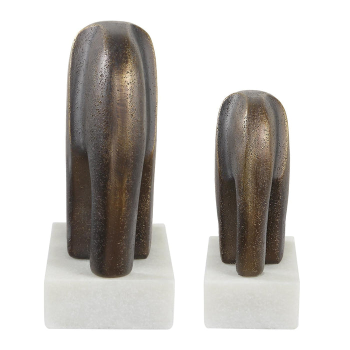 Uttermost Timeless Tusk Bronze Sculptures - Set of 2
