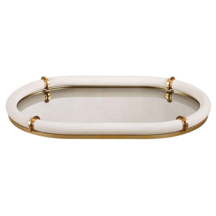 Uttermost Cyprus Leather Oval Tray