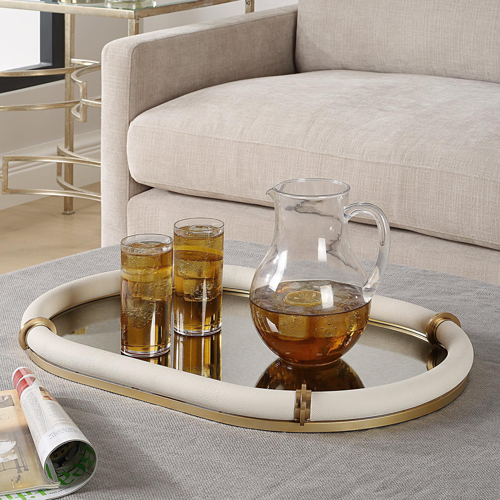 Uttermost Cyprus Leather Oval Tray
