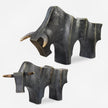 Uttermost Regal Bull Bronze Sculptures - Set of 2