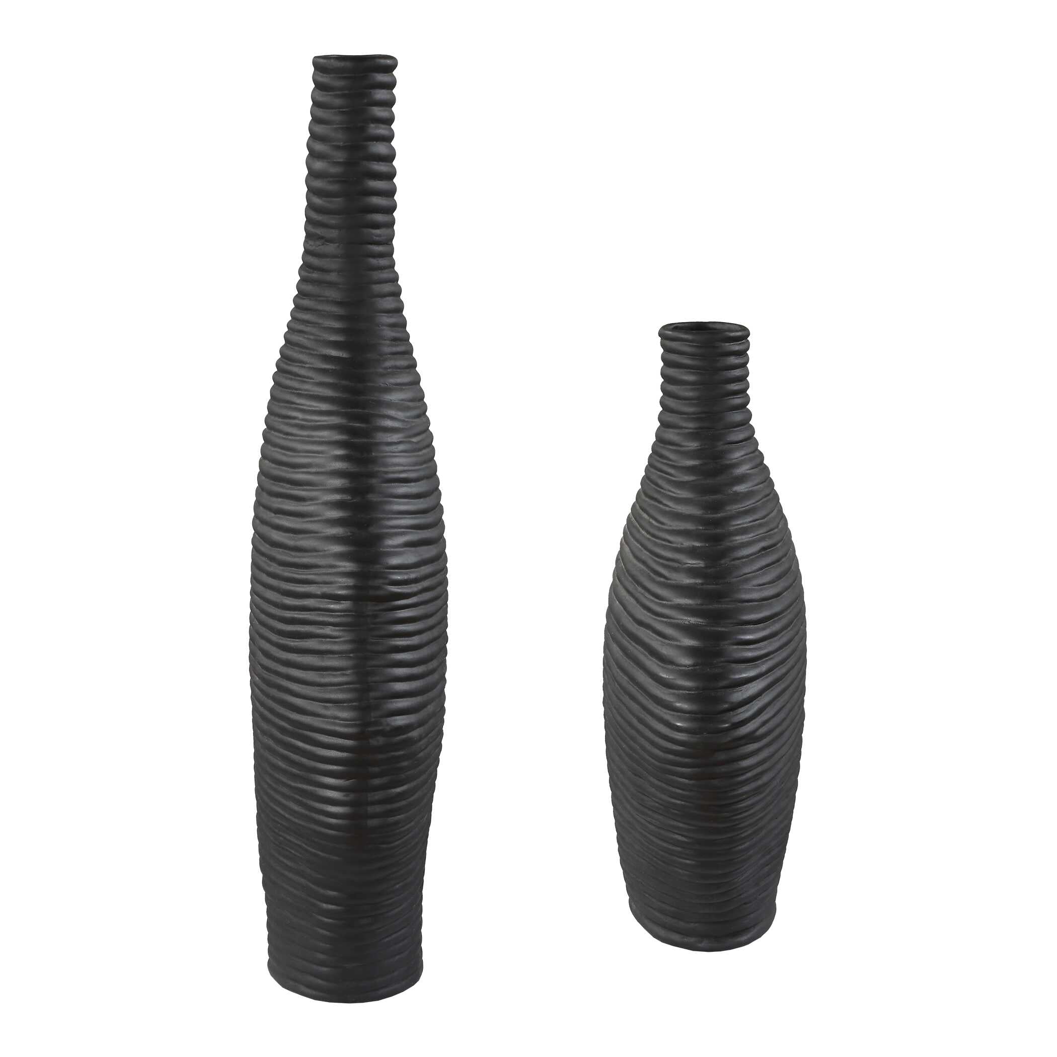 Uttermost Duostacked Black Vases - Set of 2