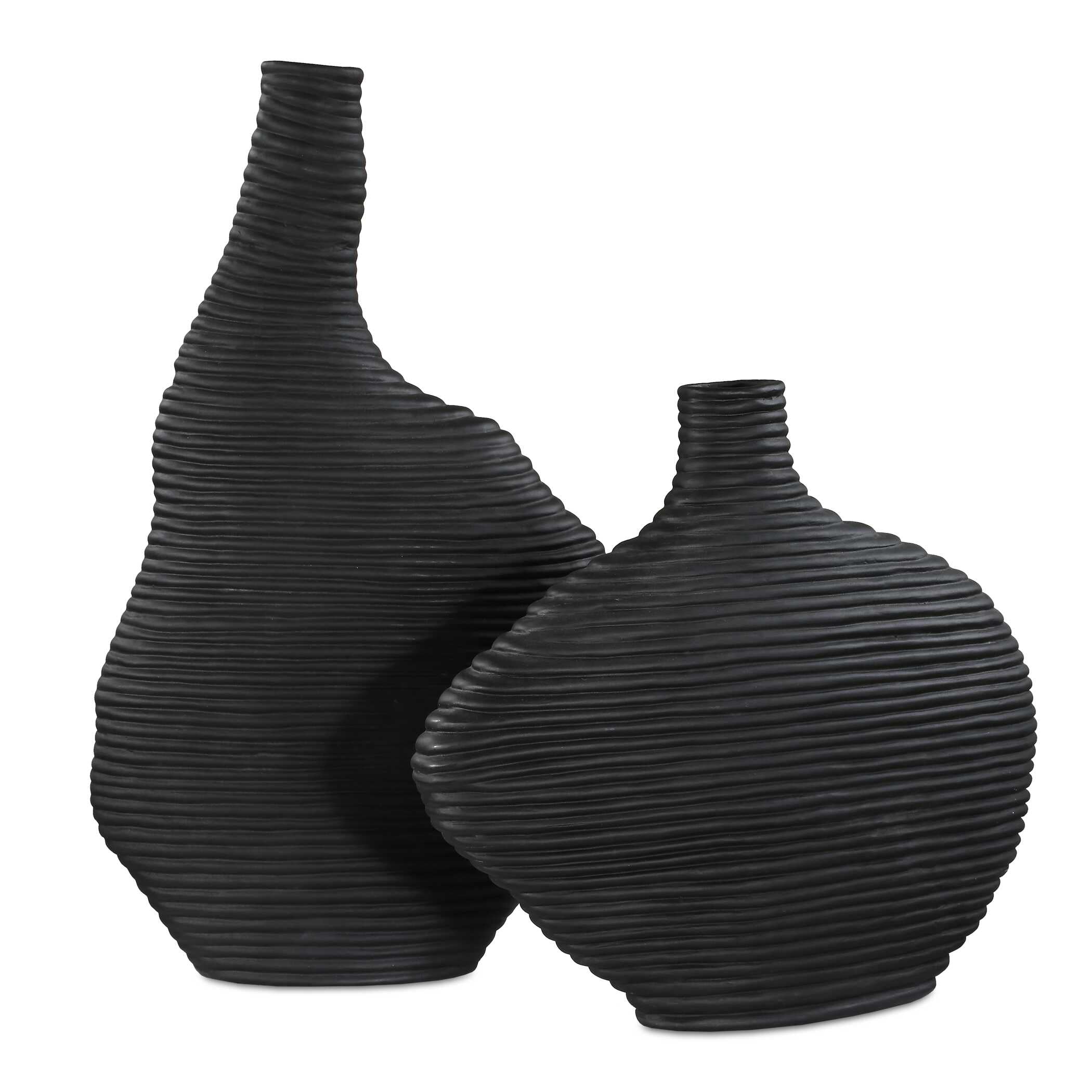 Uttermost Duostacked Black Vases - Set of 2