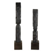 Uttermost Cipher Black Wood Totems - Set of 2