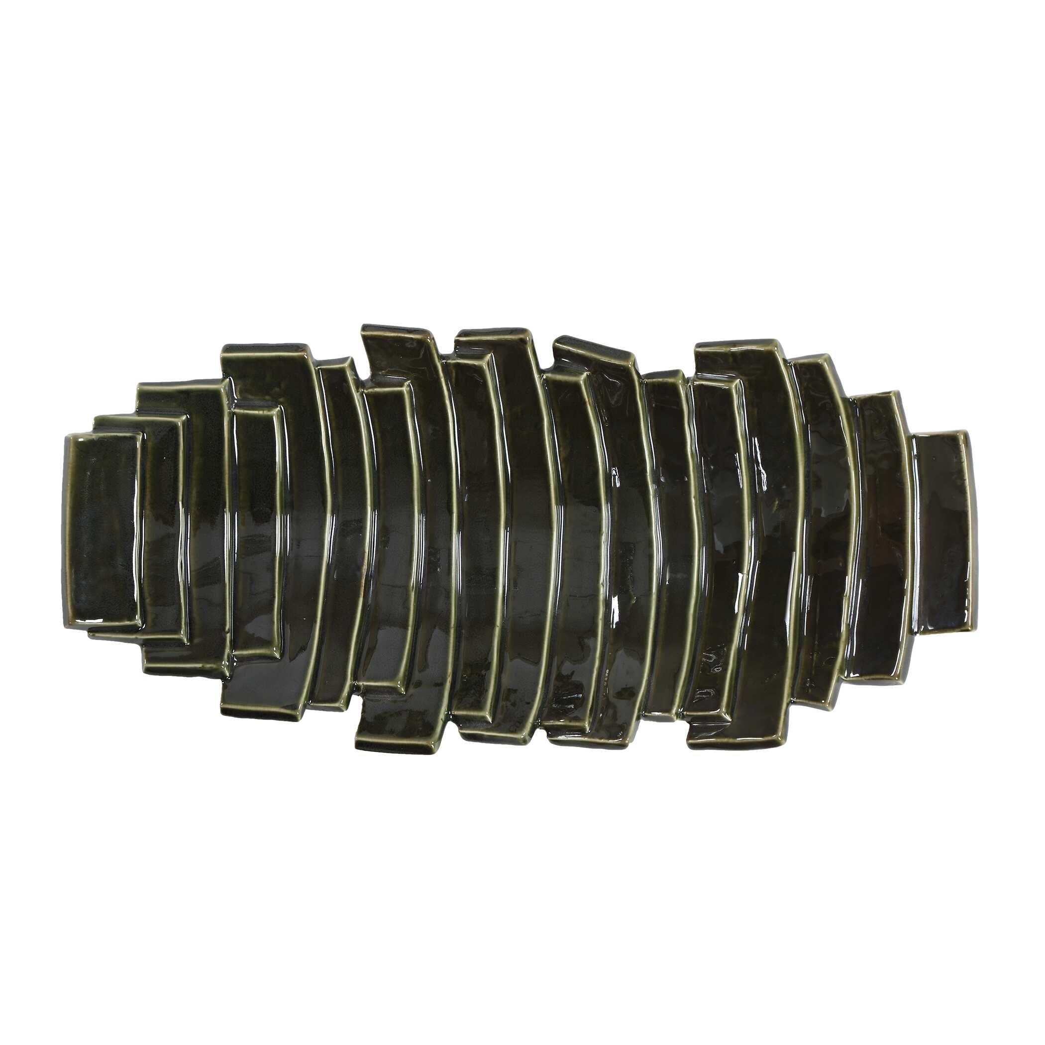 Uttermost Harbor Ridge Olive Green Bowl