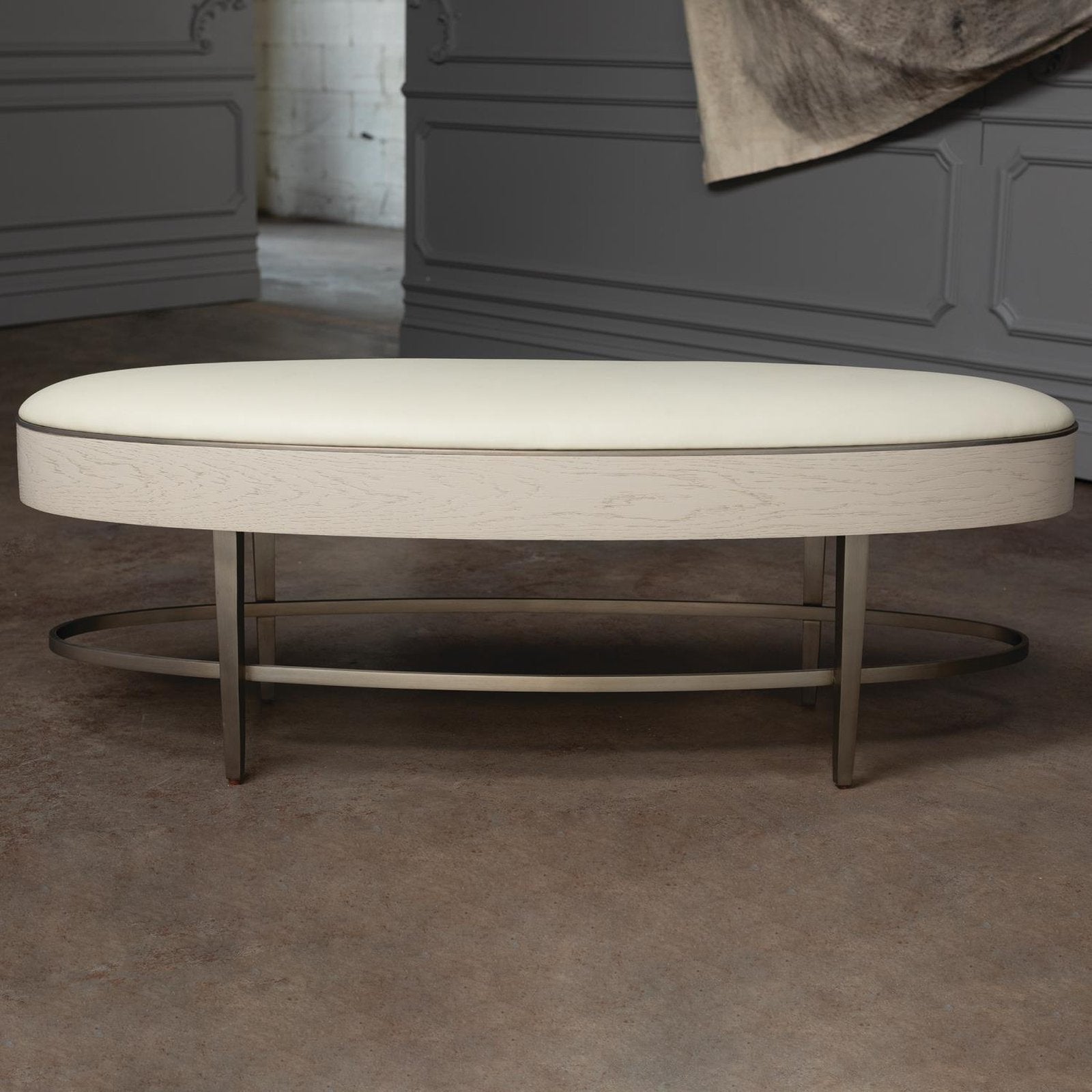 Global Views Ivory Ellipse Bench Clearance