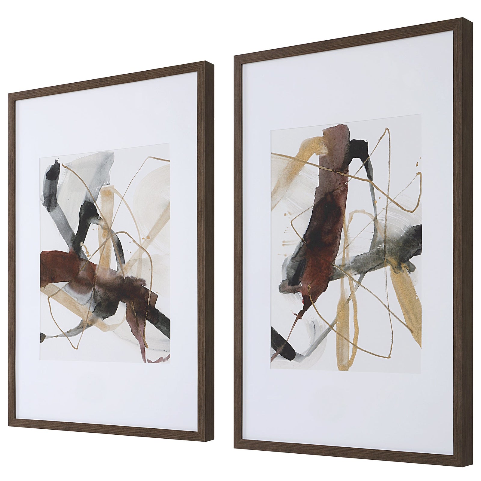 Uttermost Burgundy Interjection Abstract Prints - Set of 2