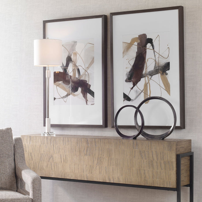 Uttermost Burgundy Interjection Abstract Prints - Set of 2