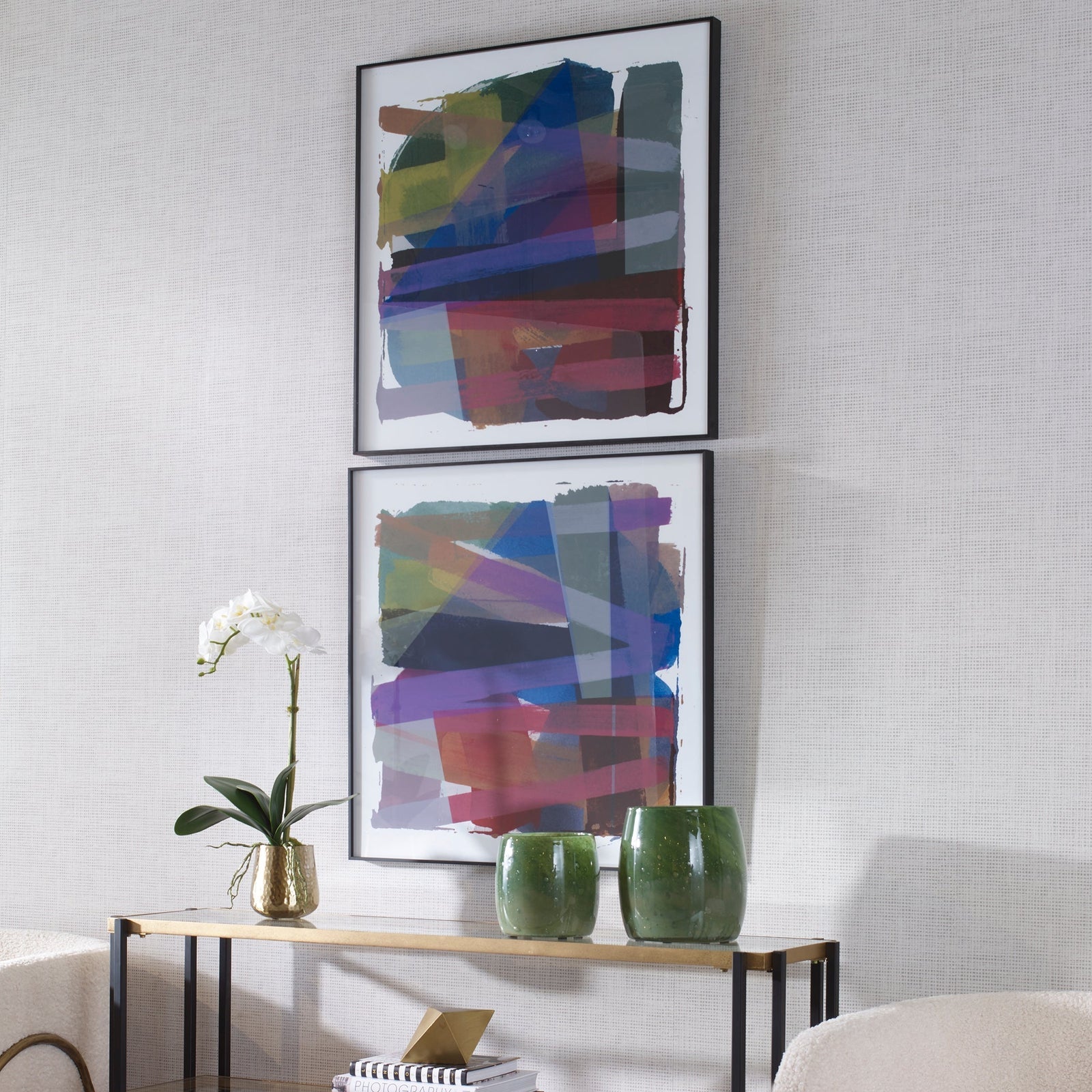 Uttermost Vivacious Abstract Framed Prints - Set of 2 Clearance