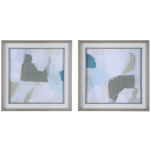 Uttermost Mist Shapes Framed Prints - Set of 2