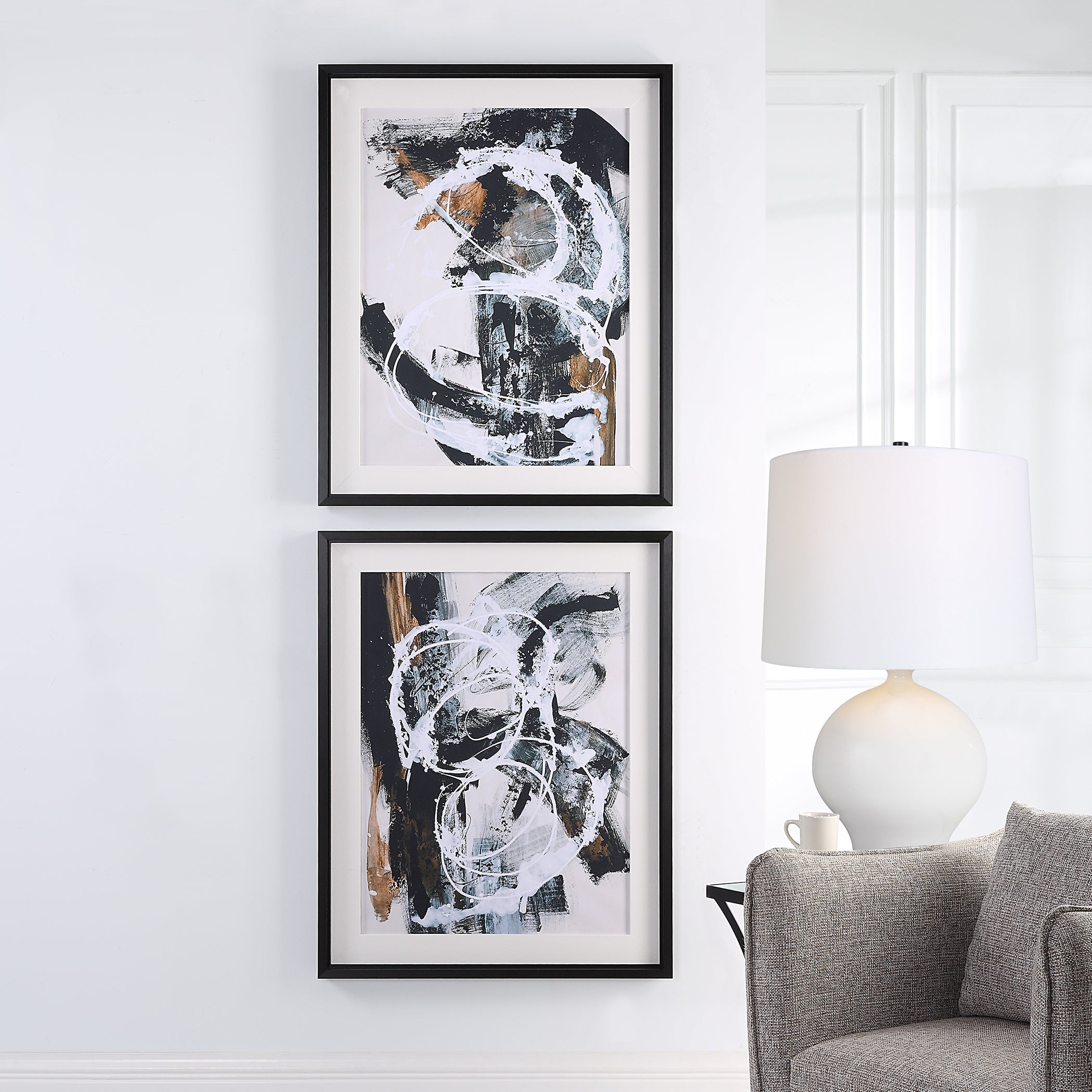 Uttermost Winterland Abstract Prints - Set of 2