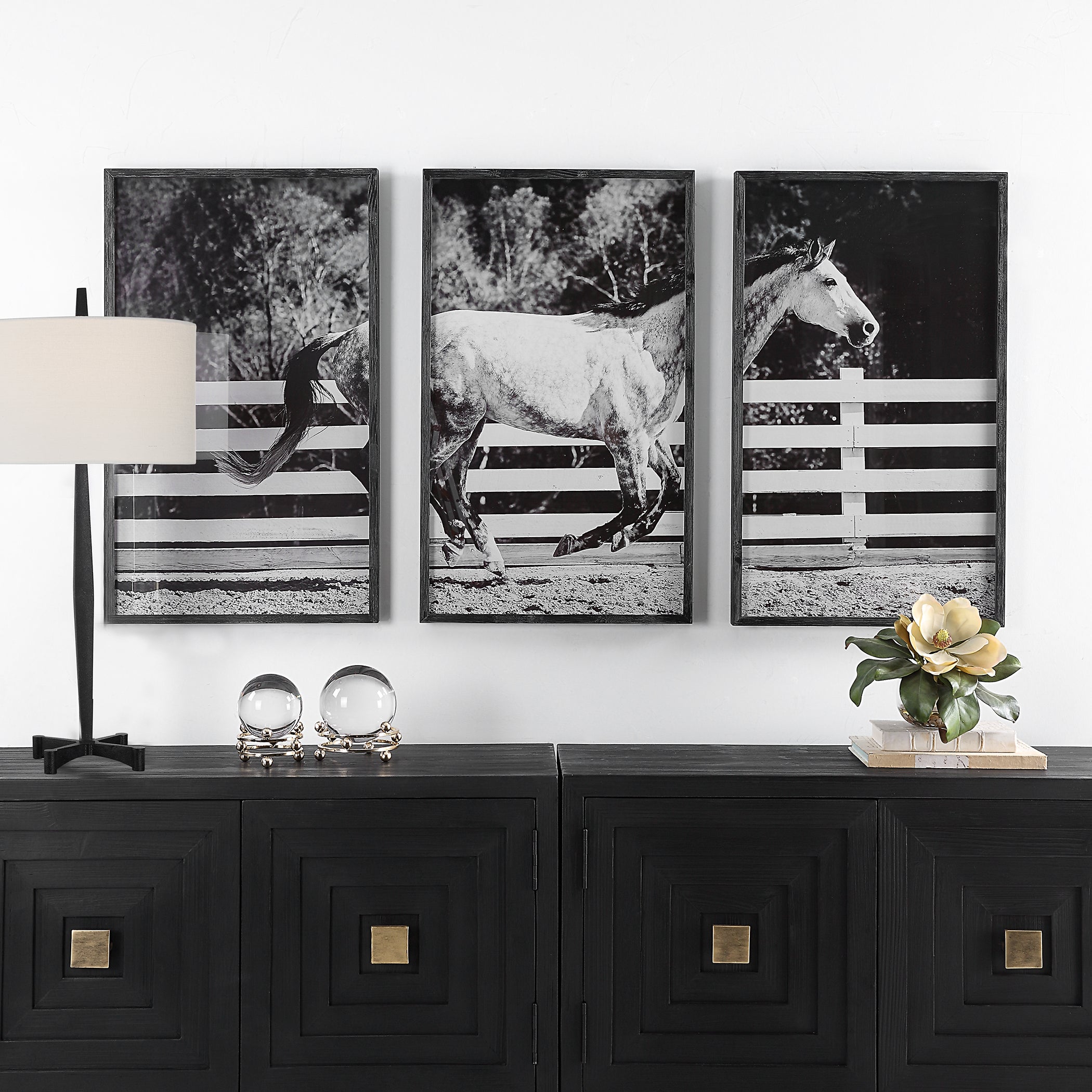 Uttermost Galloping Forward Equine Prints - Set of 3