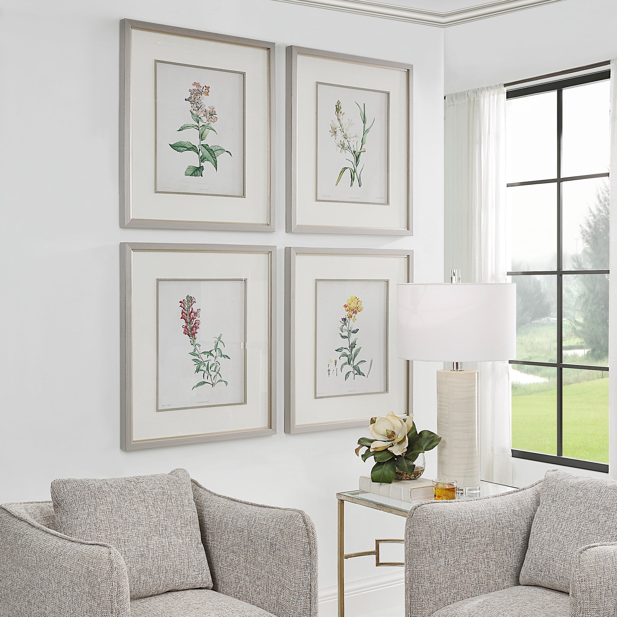 Uttermost Heirloom Blooms Study Framed Prints - Set of 4 Clearance