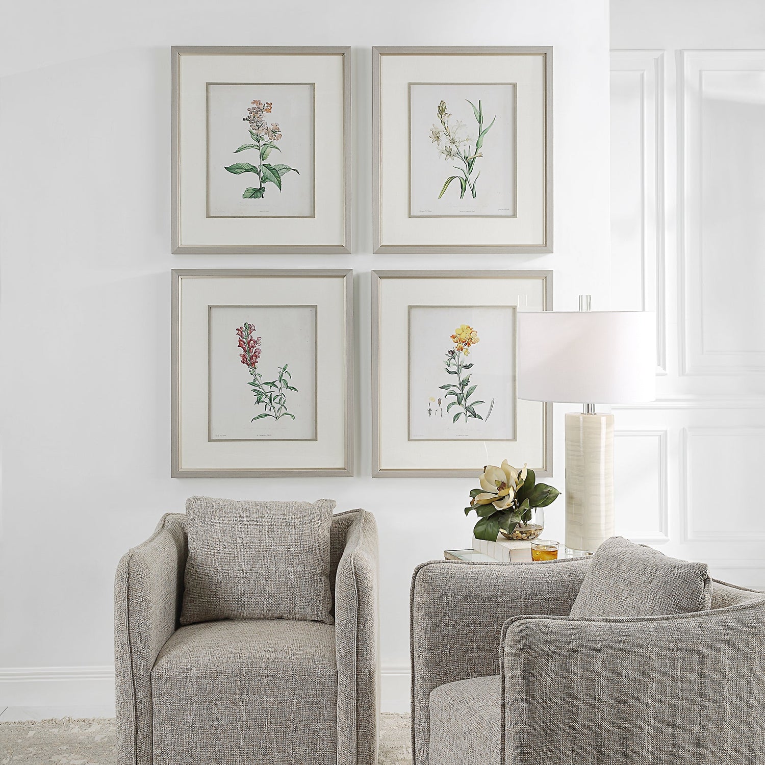 Uttermost Heirloom Blooms Study Framed Prints - Set of 4 Clearance