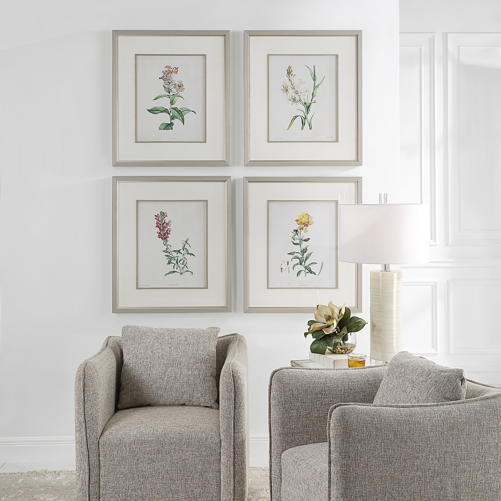 Uttermost Heirloom Blooms Study Framed Prints - Set of 4 Clearance