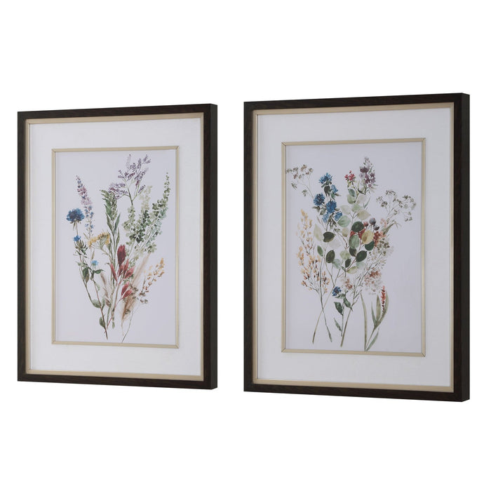 Uttermost Delicate Flowers Framed Prints - Set of 2