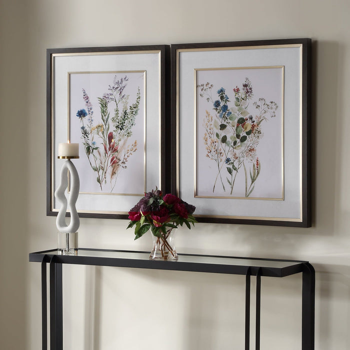 Uttermost Delicate Flowers Framed Prints - Set of 2