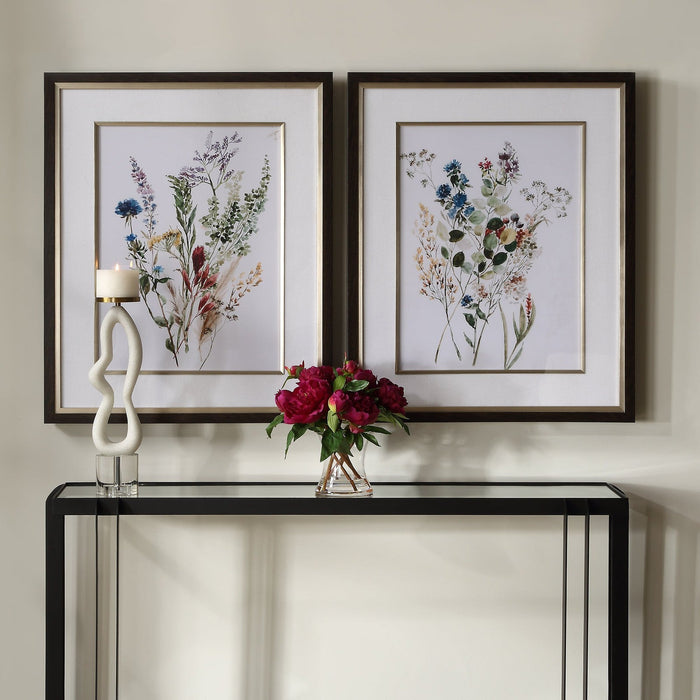 Uttermost Delicate Flowers Framed Prints - Set of 2