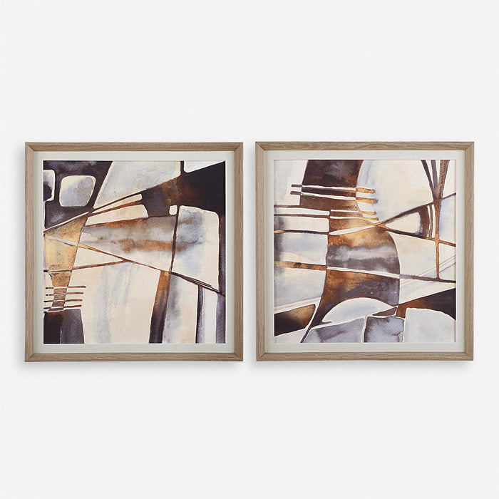 Uttermost Vetri Framed Abstract Prints - Set of 2