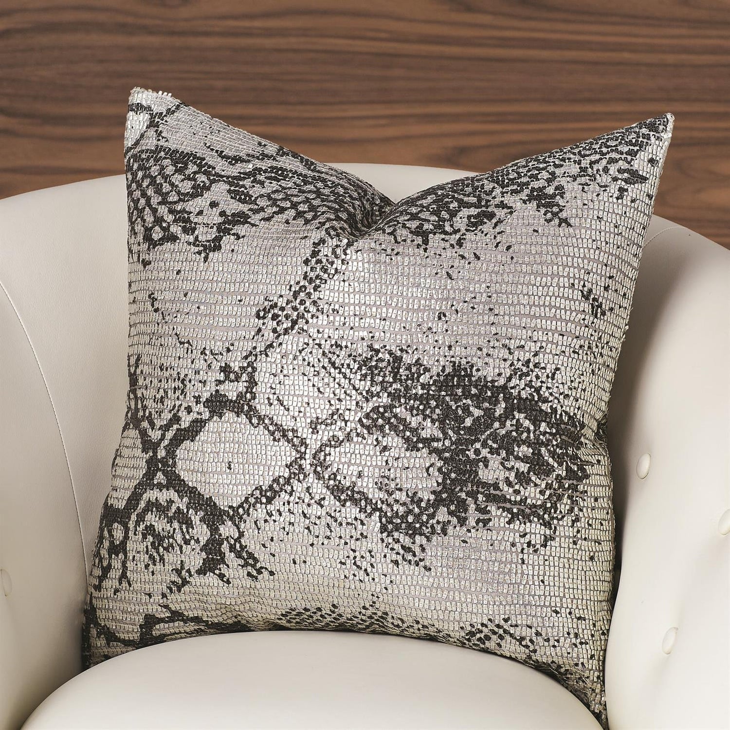 Global Views Silver Shimmer Snake Skin Pillow