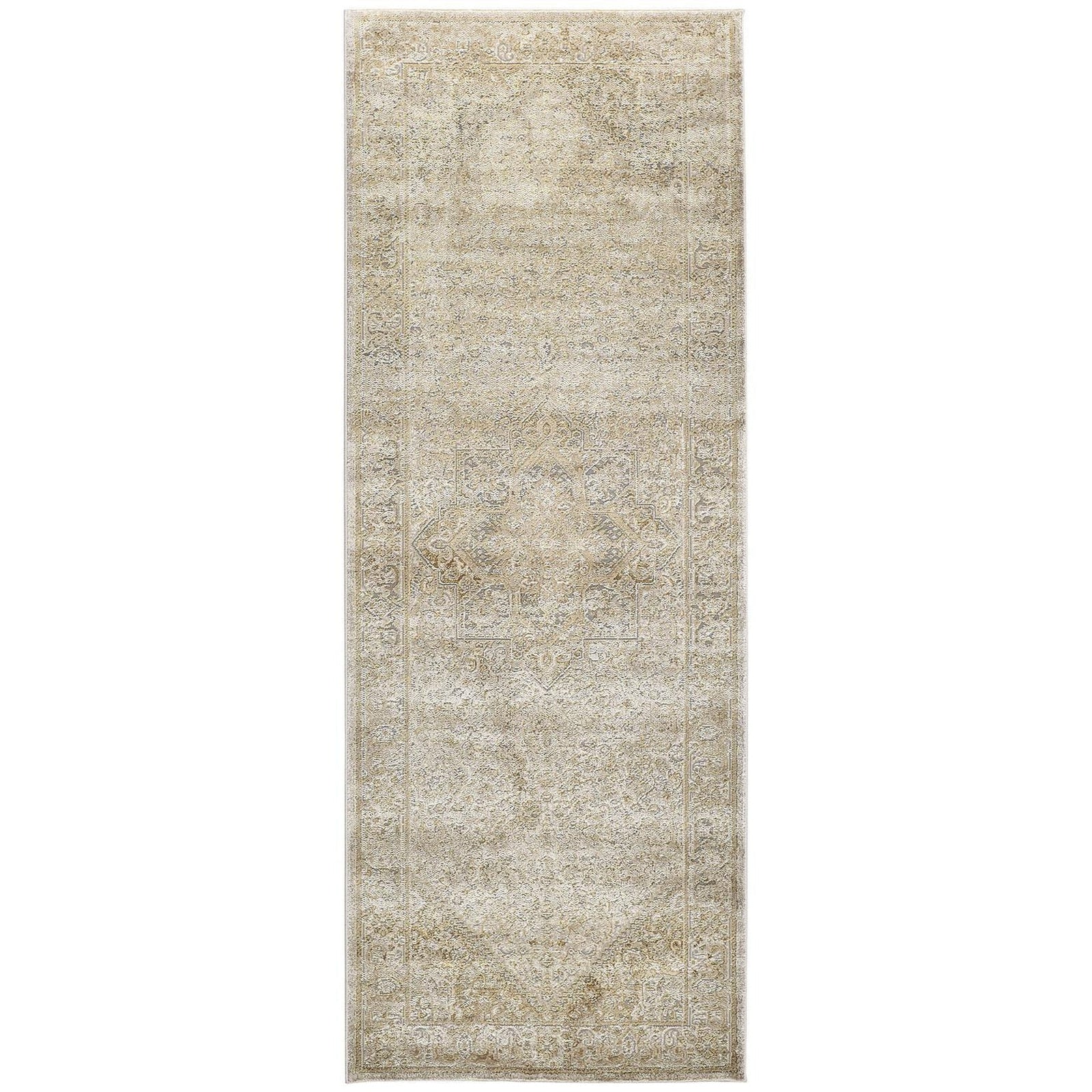 Feizy Aura 3734F Rug in Gold / Gray