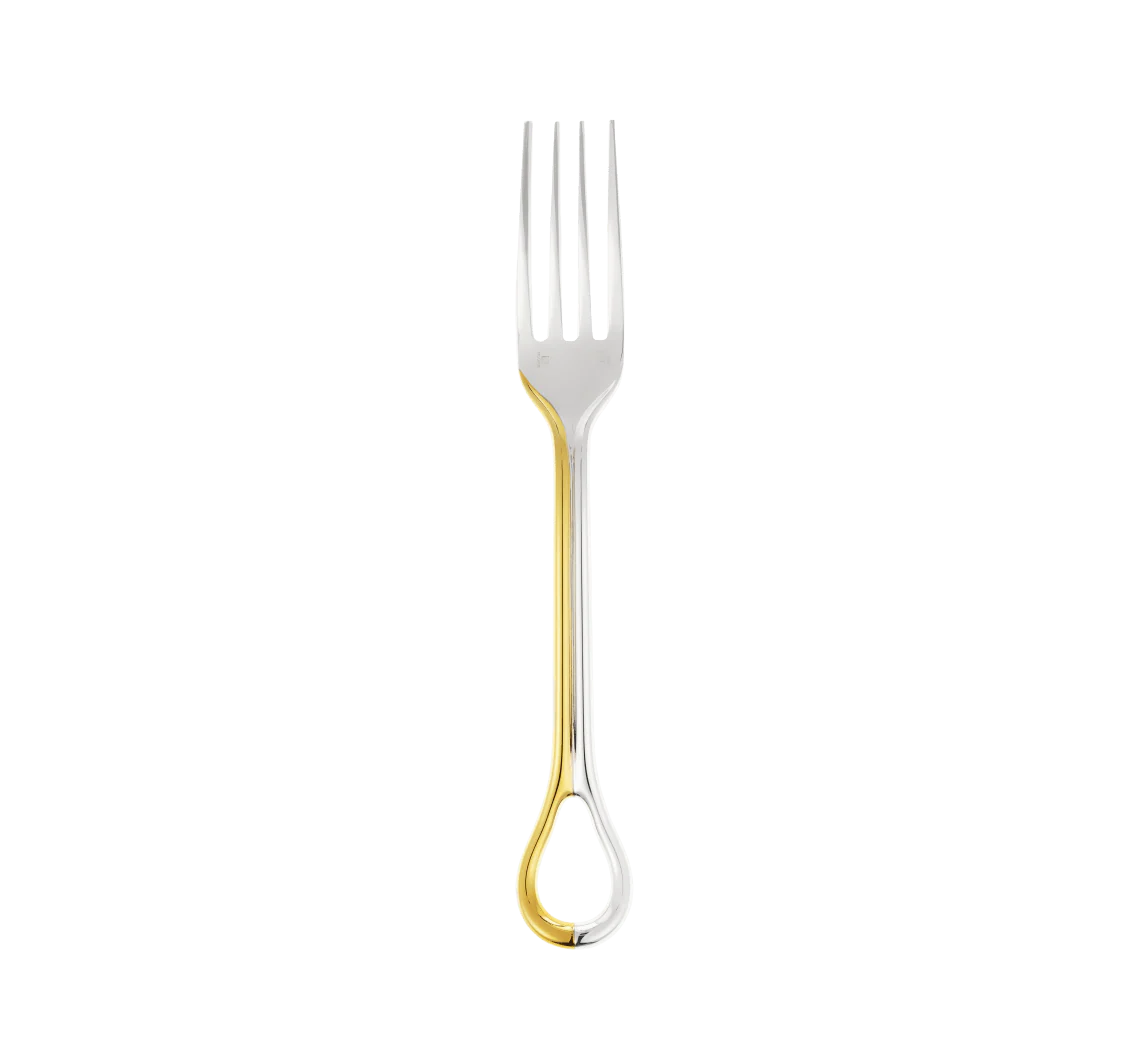 Christofle Carrousel Partially Gilded Silver-Plated Dinner Fork