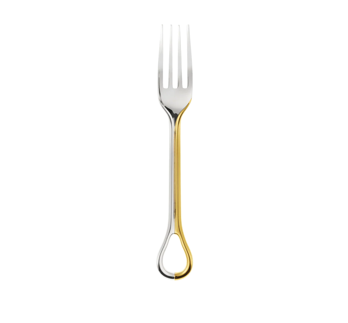 Christofle Carrousel Partially Gilded Silver-Plated Dinner Fork