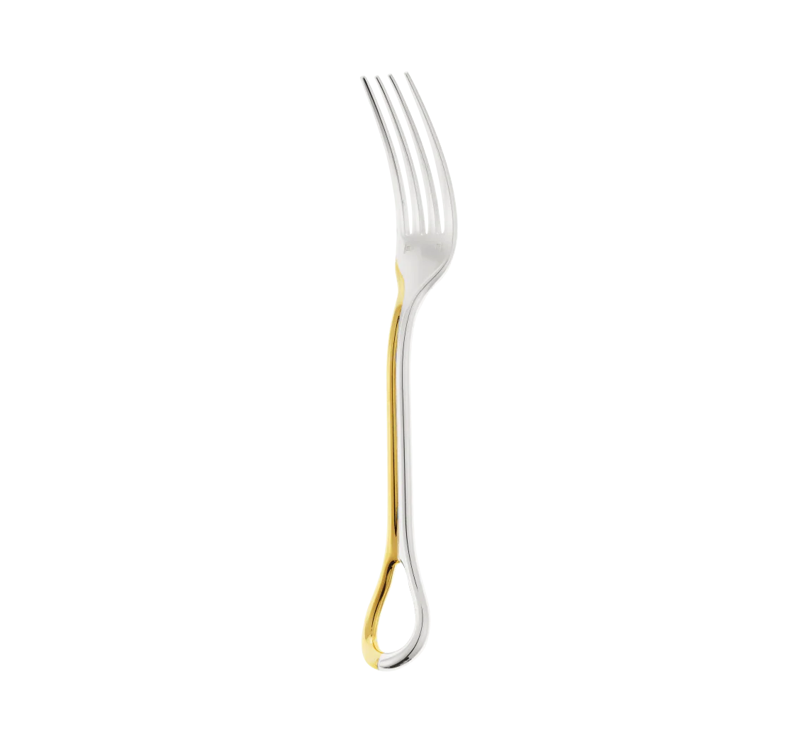 Christofle Carrousel Partially Gilded Silver-Plated Dinner Fork