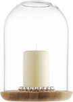 Christofle Perles Silver-Plated and Oak Hurricane