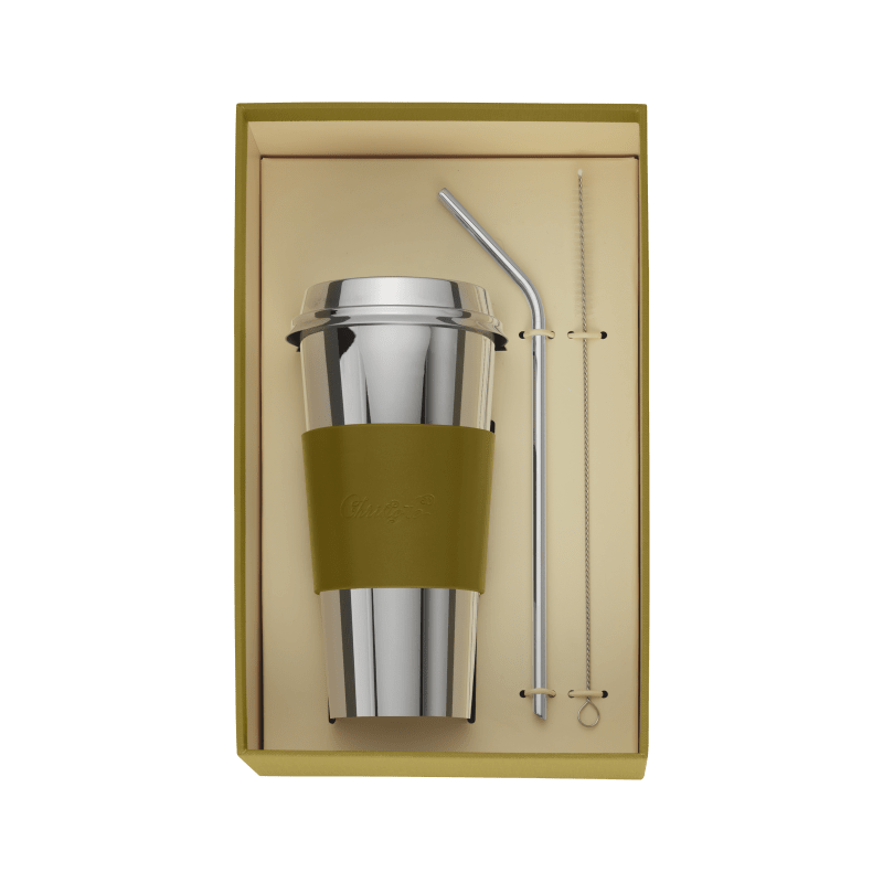 Christofle Objets Miroir Imperial Green Stainless Steel Coffee Cup